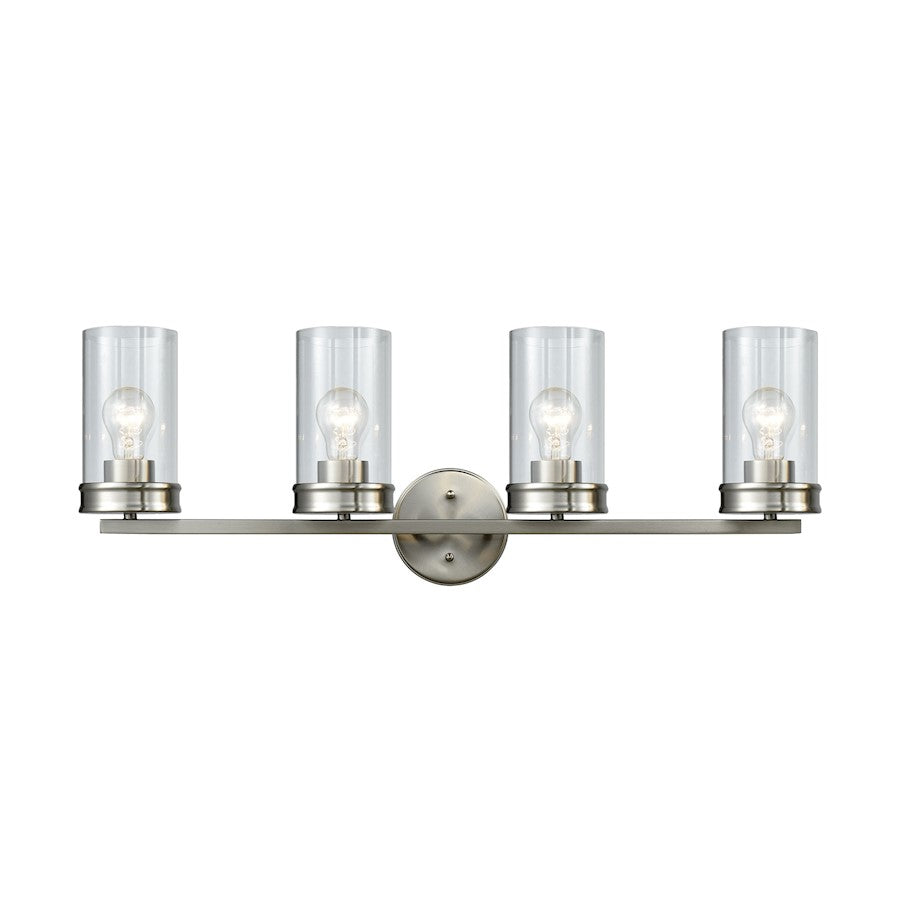 ELK Lighting Leland Vanity Lamp, Nickel/Clear Blown Glass