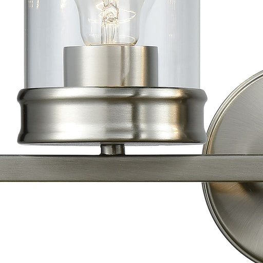ELK Lighting Leland Vanity Lamp, Nickel/Clear Blown Glass