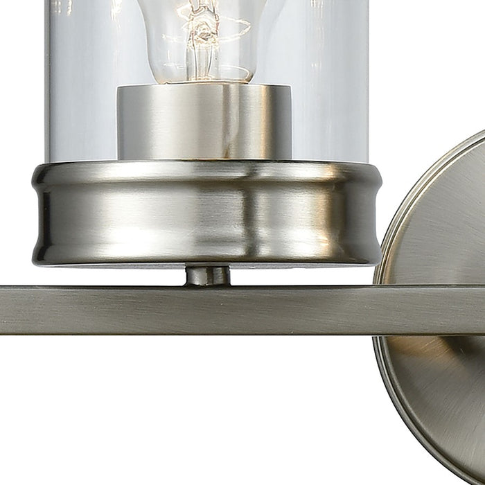 ELK Lighting Leland Vanity Lamp, Nickel/Clear Blown Glass