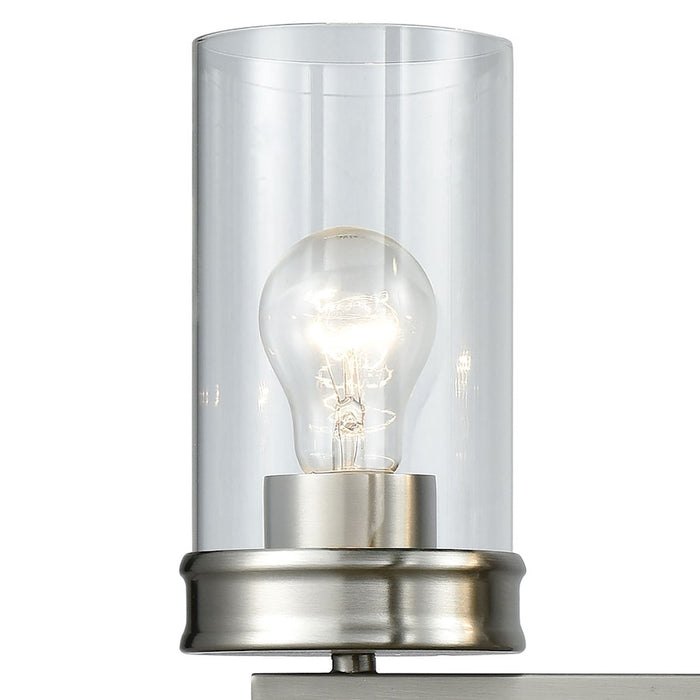 ELK Lighting Leland Vanity Lamp, Nickel/Clear Blown Glass
