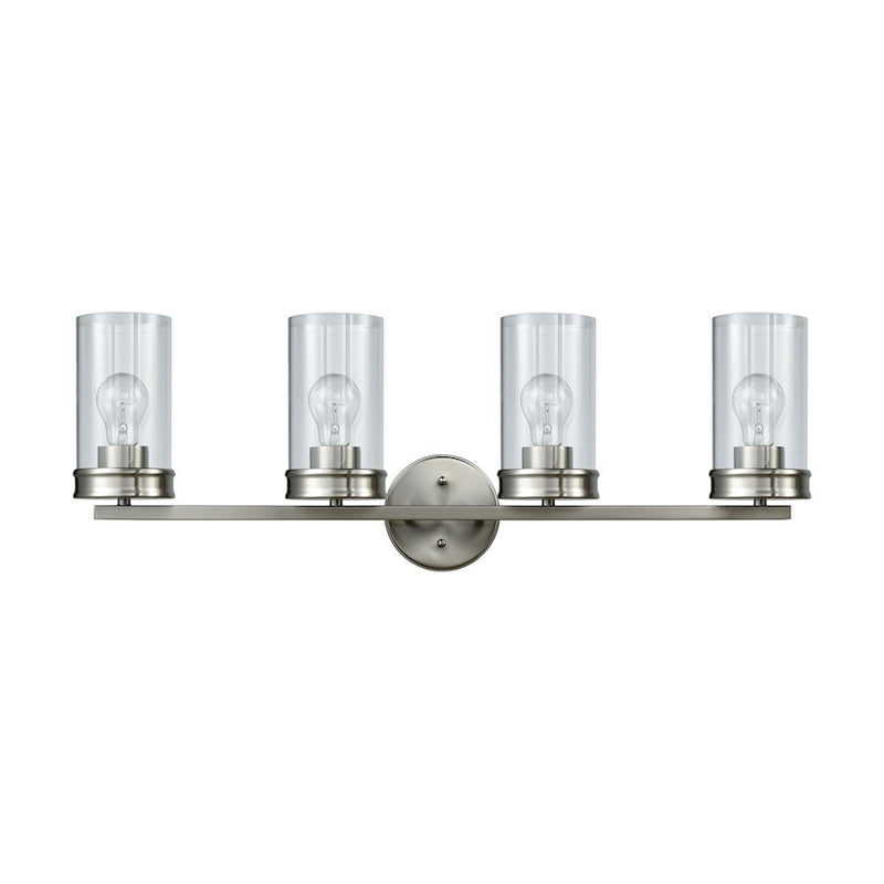 ELK Lighting Leland Vanity Lamp, Nickel/Clear Blown Glass