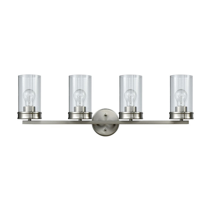 ELK Lighting Leland Vanity Lamp, Nickel/Clear Blown Glass
