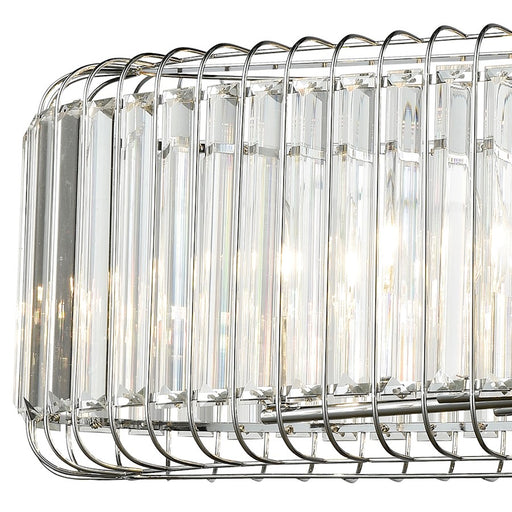ELK Lighting Beaumont 6-Light Linear Chandelier, Chrome/Clear Crystal