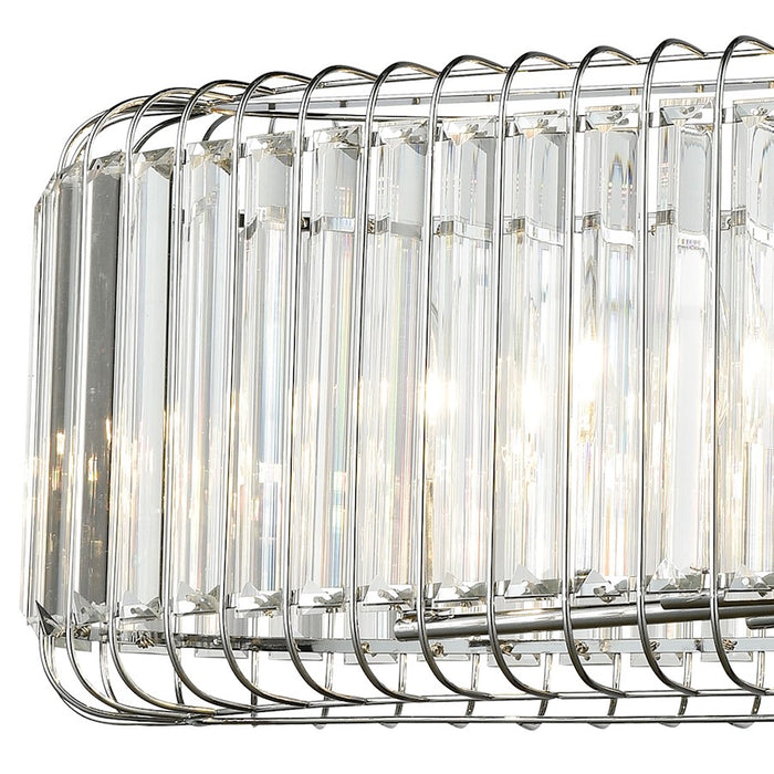 ELK Lighting Beaumont 6-Light Linear Chandelier, Chrome/Clear Crystal