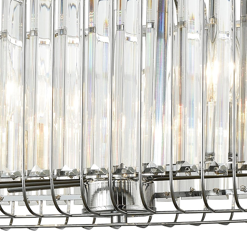 ELK Lighting Beaumont 6-Light Linear Chandelier, Chrome/Clear Crystal