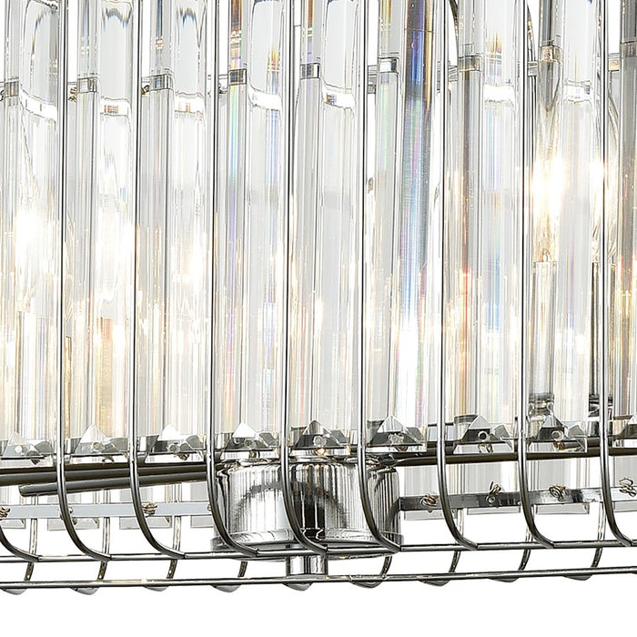 ELK Lighting Beaumont 6-Light Linear Chandelier, Chrome/Clear Crystal