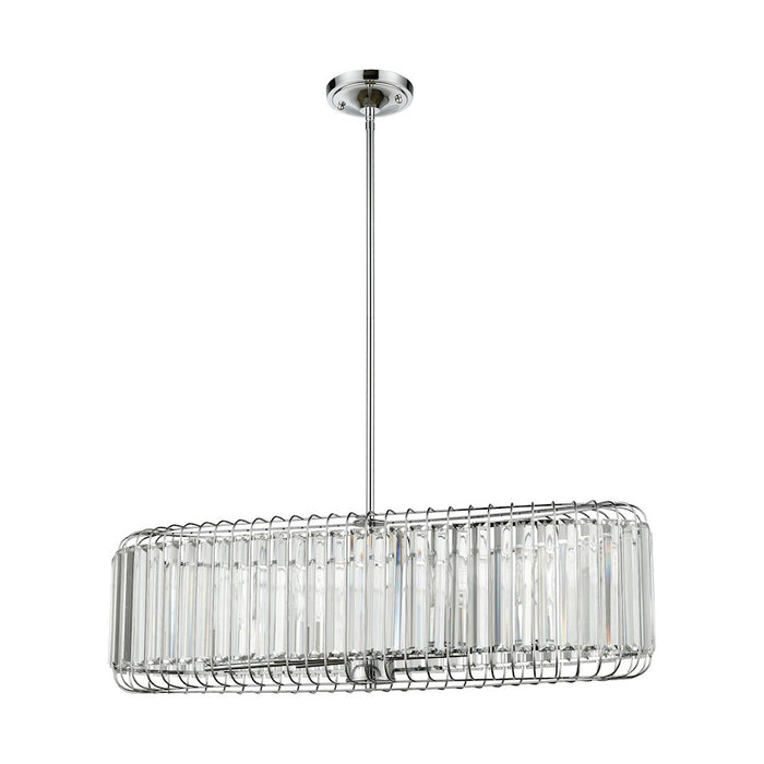 ELK Lighting Beaumont 6-Light Linear Chandelier, Chrome/Clear Crystal