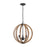 ELK Lighting Barrow Sphere Chandelier, Birchwood and Matte Black
