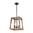 ELK Lighting Barrow Cube Chandelier, Birchwood and Matte Black