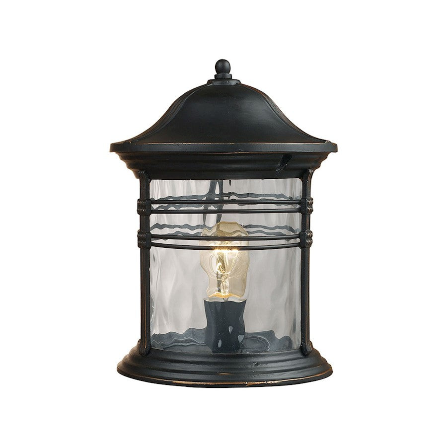 ELK Lighting Madison 1-Light Outdoor Post Lantern, Matte Black