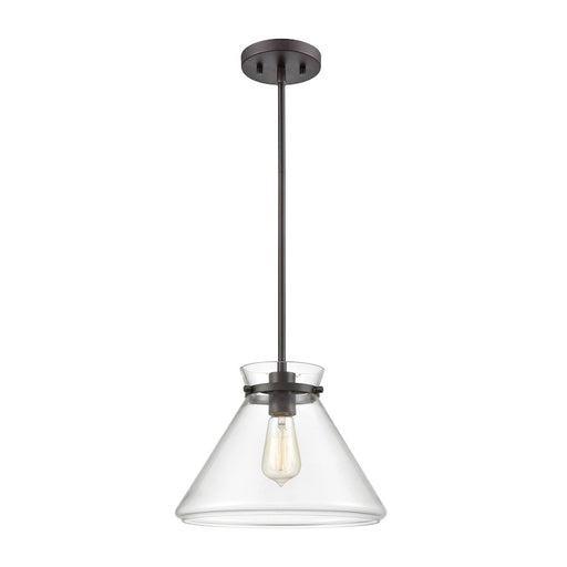 ELK Lighting Mickley 1-Light Mini Pendant, Bronze/Clear