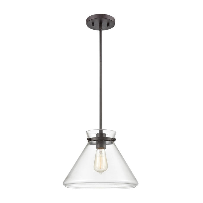 ELK Lighting Mickley 1-Light Mini Pendant, Bronze/Clear