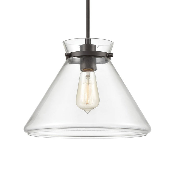 ELK Lighting Mickley 1-Light Mini Pendant, Bronze/Clear