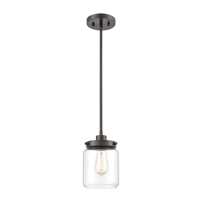 ELK Lighting Mason 1-Light Mini Pendant, Oil Rubbed Bronze/Clear Glass