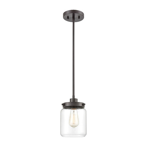 ELK Lighting Mason 1-Light Mini Pendant, Oil Rubbed Bronze/Clear Glass