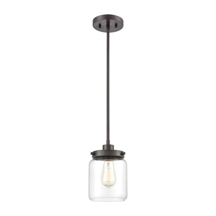 ELK Lighting Mason 1-Light Mini Pendant, Oil Rubbed Bronze/Clear Glass