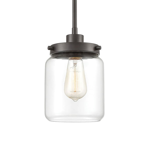 ELK Lighting Mason 1-Light Mini Pendant, Oil Rubbed Bronze/Clear Glass