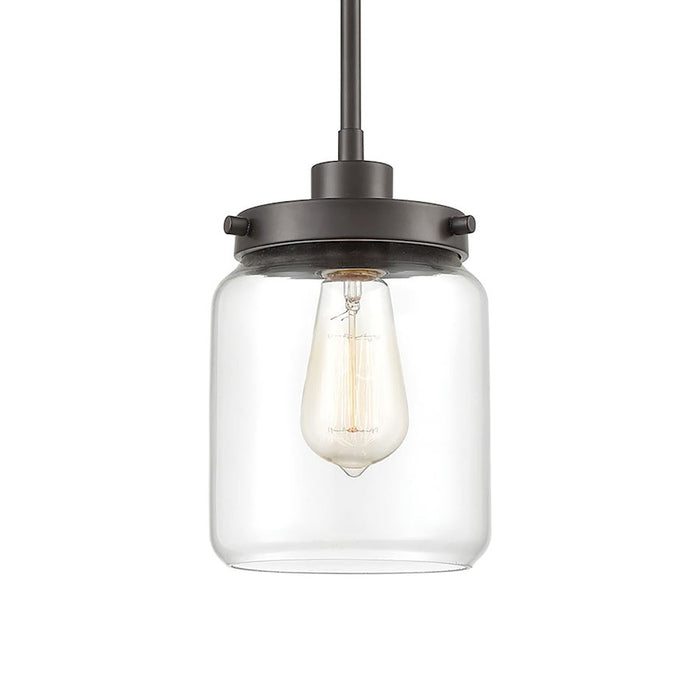 ELK Lighting Mason 1-Light Mini Pendant, Oil Rubbed Bronze/Clear Glass