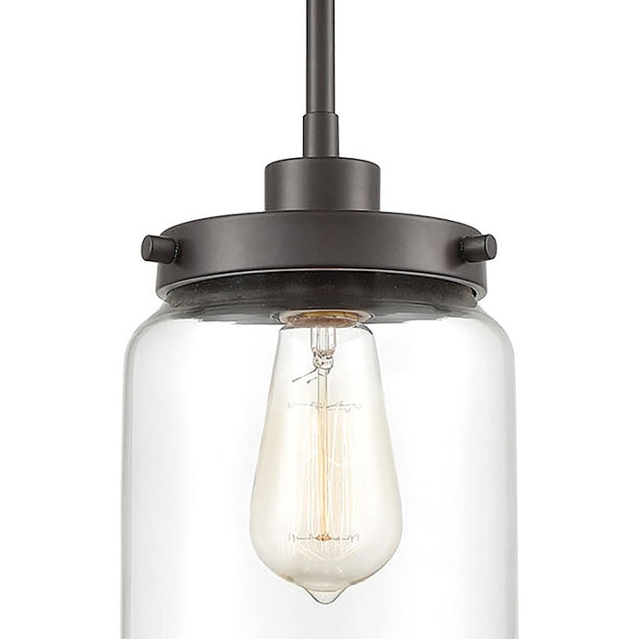 ELK Lighting Mason 1-Light Mini Pendant, Oil Rubbed Bronze/Clear Glass