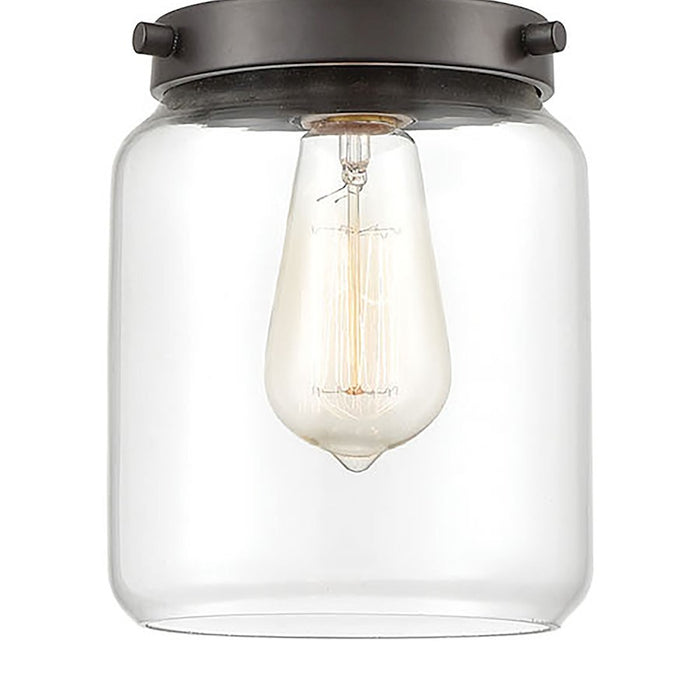 ELK Lighting Mason 1-Light Mini Pendant, Oil Rubbed Bronze/Clear Glass