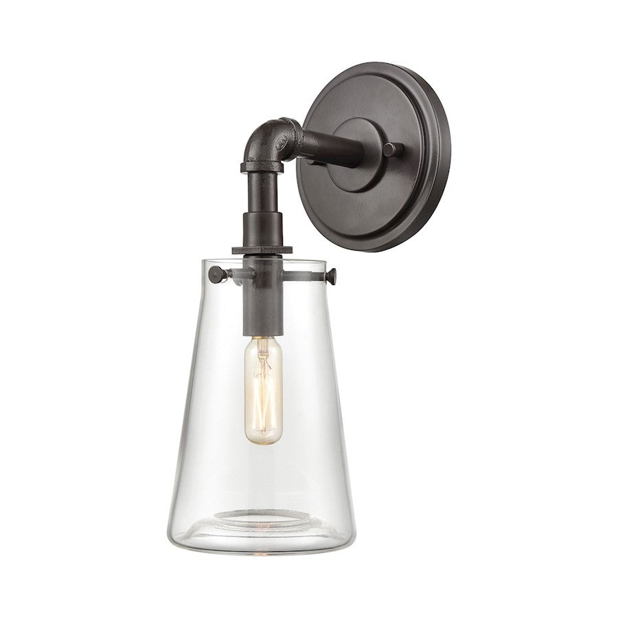 ELK Lighting Beaker 1-Light Sconce, Oil Rubbed Bronze/Clear Glass