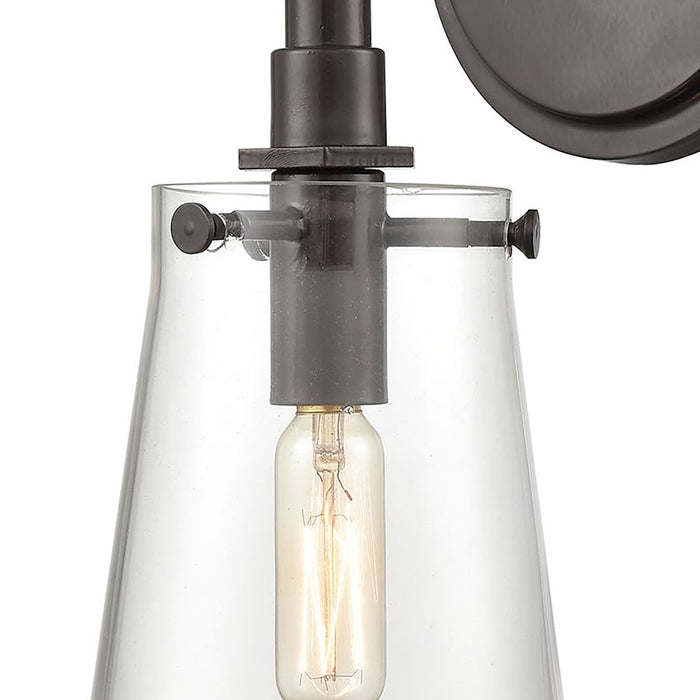 ELK Lighting Beaker 1-Light Sconce, Oil Rubbed Bronze/Clear Glass