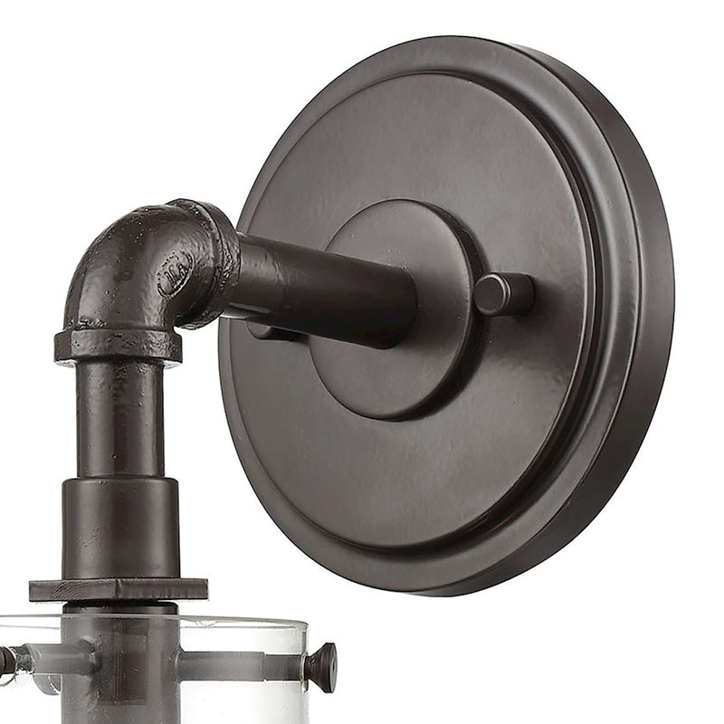 ELK Lighting Beaker 1-Light Sconce, Oil Rubbed Bronze/Clear Glass