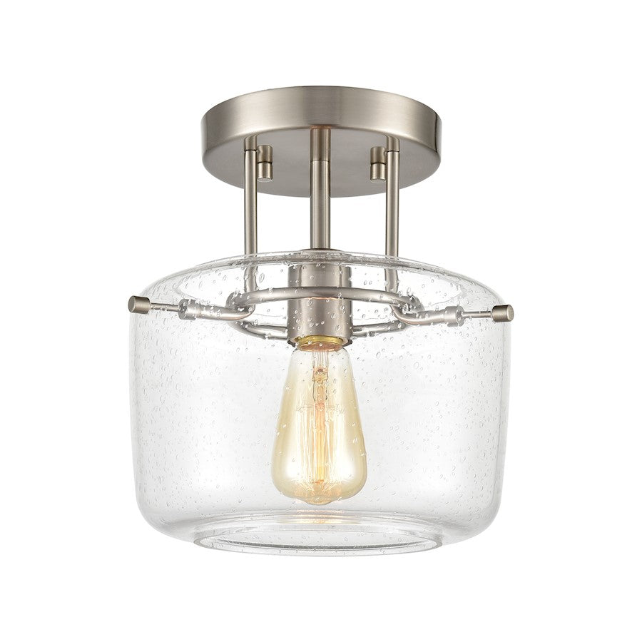 ELK Lighting Jake 1-Light Semi Flush Mount, Seedy Glass