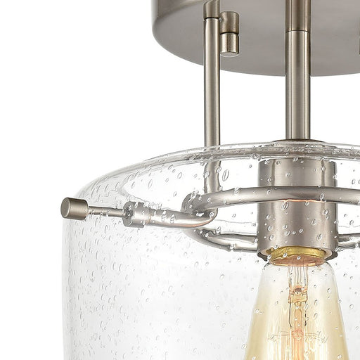 ELK Lighting Jake 1-Light Semi Flush Mount, Seedy Glass