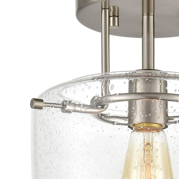 ELK Lighting Jake 1-Light Semi Flush Mount, Seedy Glass