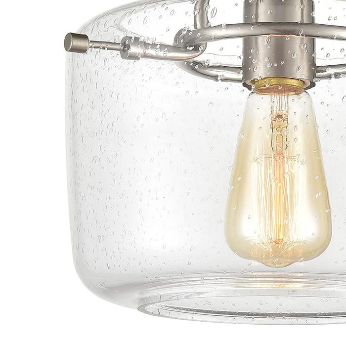 ELK Lighting Jake 1-Light Semi Flush Mount, Seedy Glass