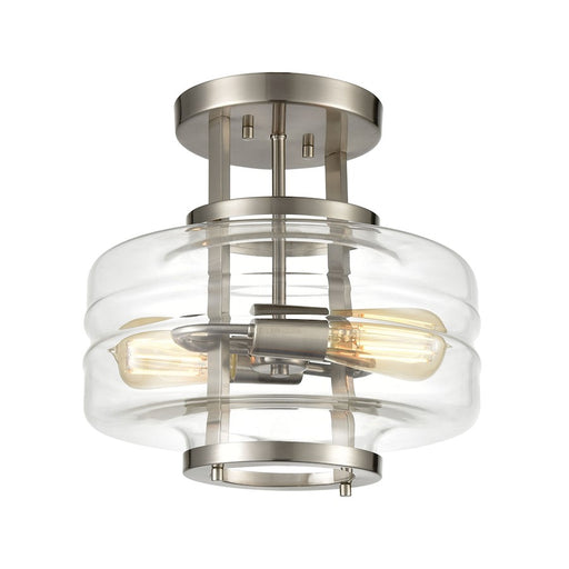 ELK Lighting Rover 2-Light Semi Flush Mount, Clear Glass