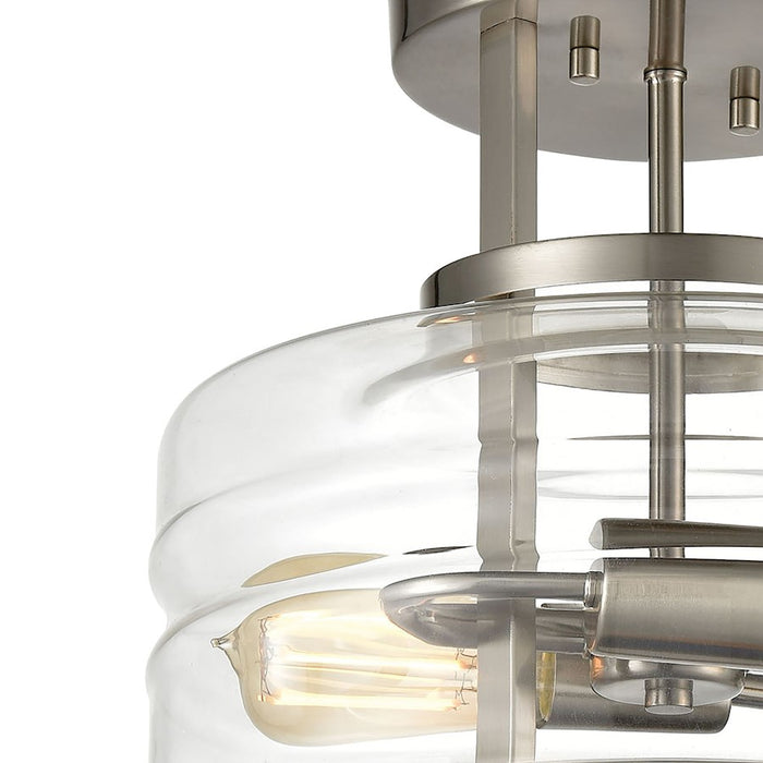 ELK Lighting Rover 2-Light Semi Flush Mount, Clear Glass