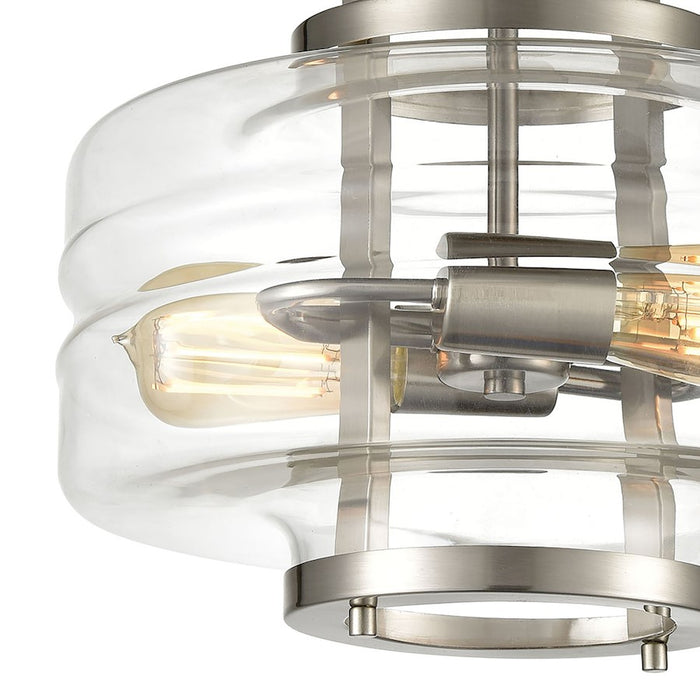 ELK Lighting Rover 2-Light Semi Flush Mount, Clear Glass