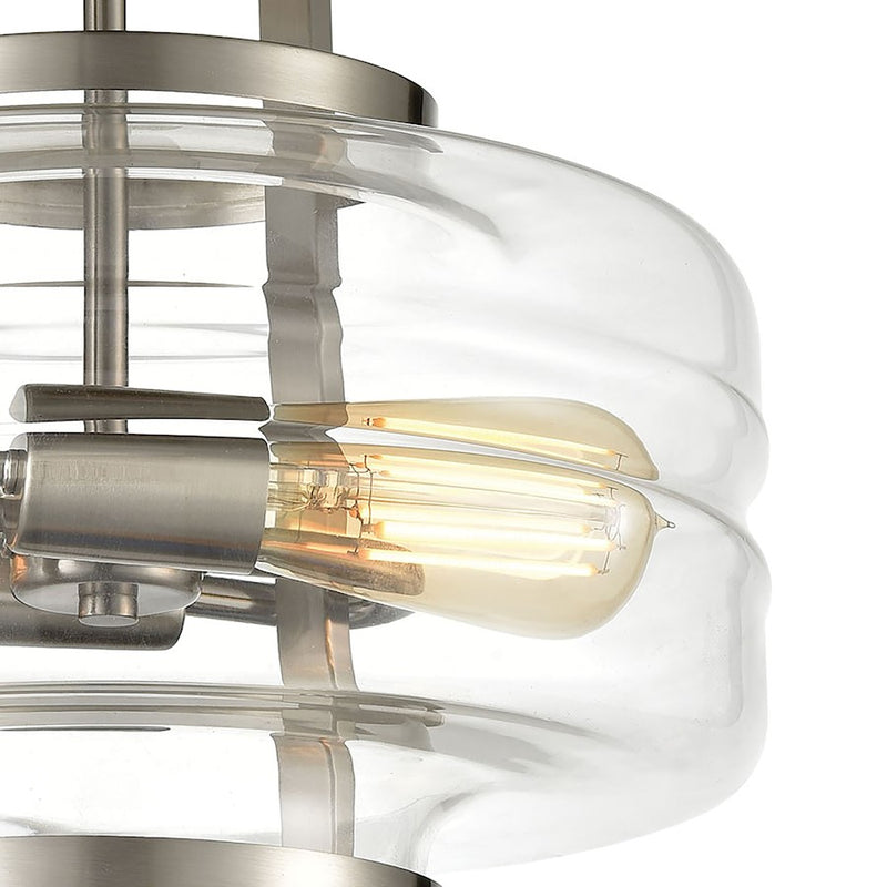 ELK Lighting Rover 2-Light Semi Flush Mount, Clear Glass