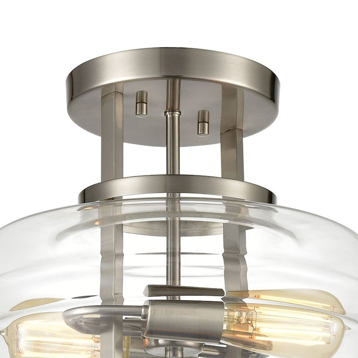 ELK Lighting Rover 2-Light Semi Flush Mount, Clear Glass
