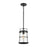 ELK Lighting Kennington 1-Light Mini Pendant, Black/Seedy Glass
