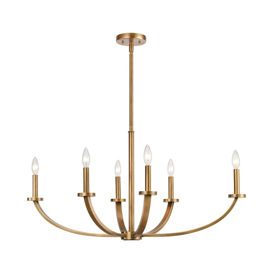ELK Lighting Erindale 6-Light Island Light, Natural Brass
