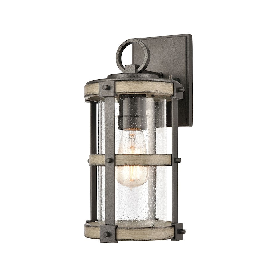 ELK Lighting Crenshaw 1-Light Small Outdoor Sconce, Iron/Gray/Seedy