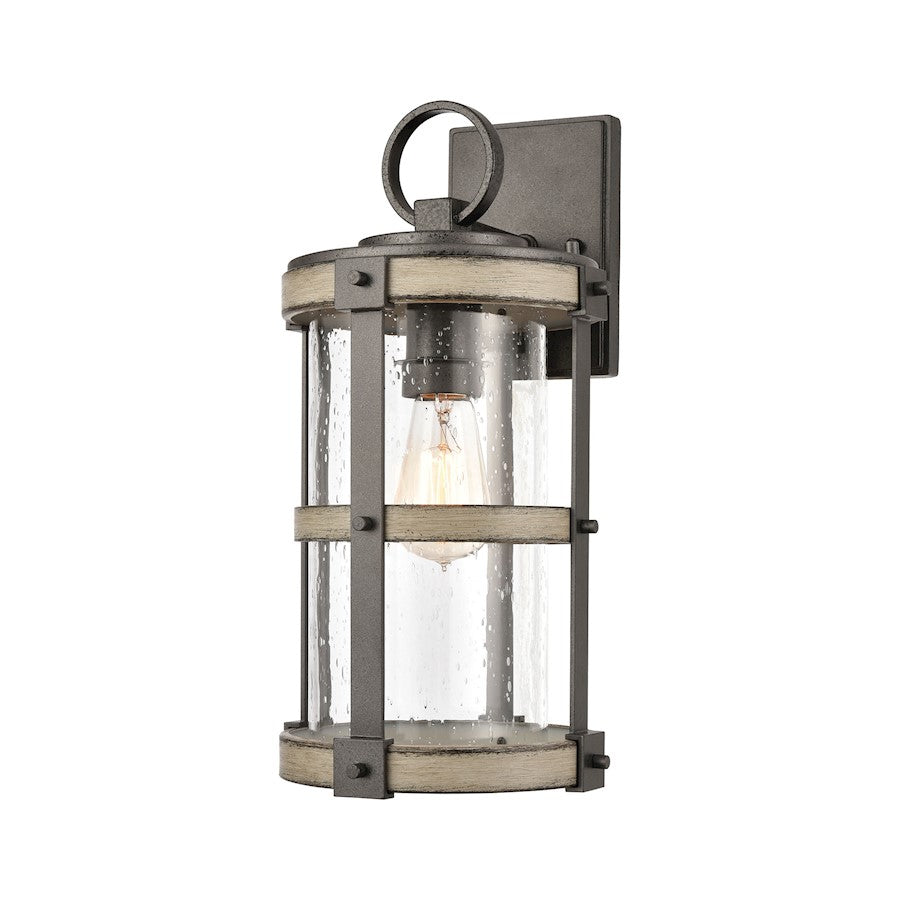 ELK Lighting Crenshaw 1-Light Large Outdoor Sconce, Iron/Gray/Seedy