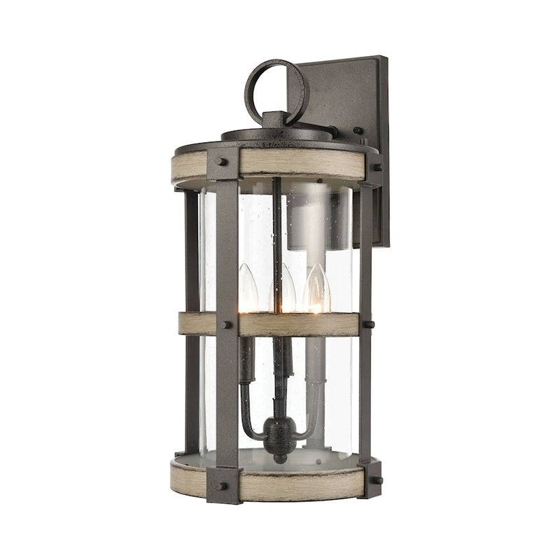 ELK Lighting Crenshaw 3-Light Outdoor Sconce, Iron Graywood/Seedy