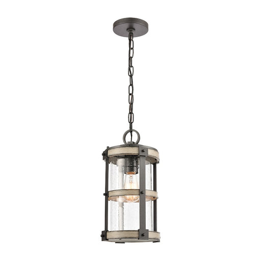 ELK Lighting Crenshaw 1-Light Outdoor Pendant, Iron/Graywood/Seedy
