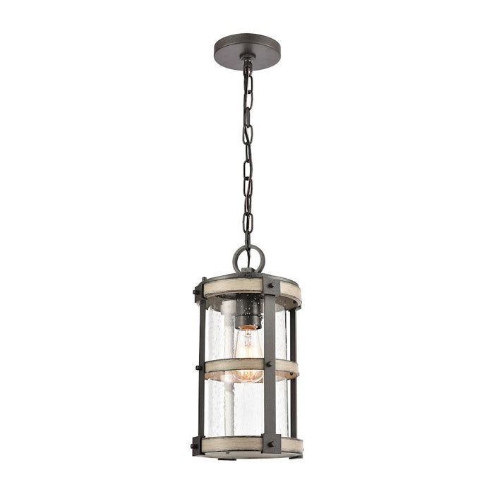 ELK Lighting Crenshaw 1-Light Outdoor Pendant, Iron/Graywood/Seedy