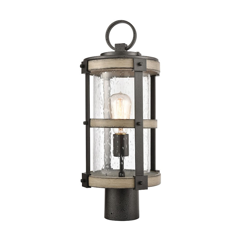 ELK Lighting Crenshaw 1-Light Outdoor Post Mount, Iron Graywood/Seedy