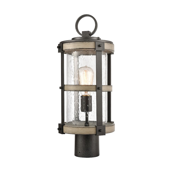 ELK Lighting Crenshaw 1-Light Outdoor Post Mount, Iron Graywood/Seedy