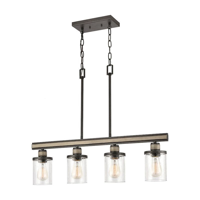 ELK Lighting Beaufort 4-Light Island, Iron/Graywood/Seedy