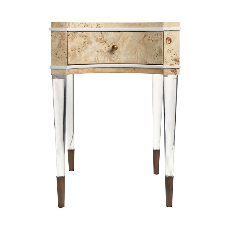 Elk Signature Rogers Accent Table, Drawer Bleached Burl