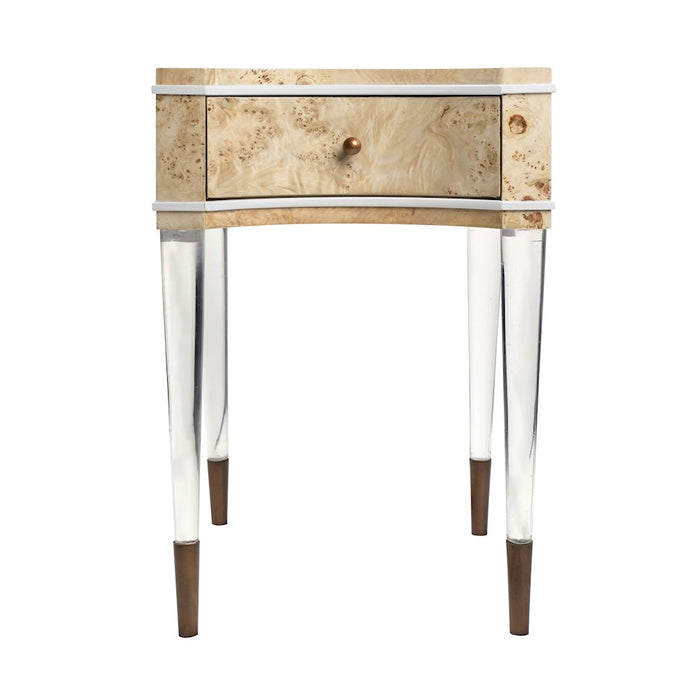 Elk Signature Rogers Accent Table, Drawer Bleached Burl - H0075-10838