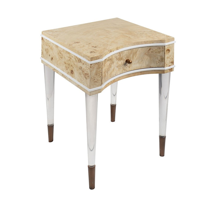 Elk Signature Rogers Accent Table, Drawer Bleached Burl