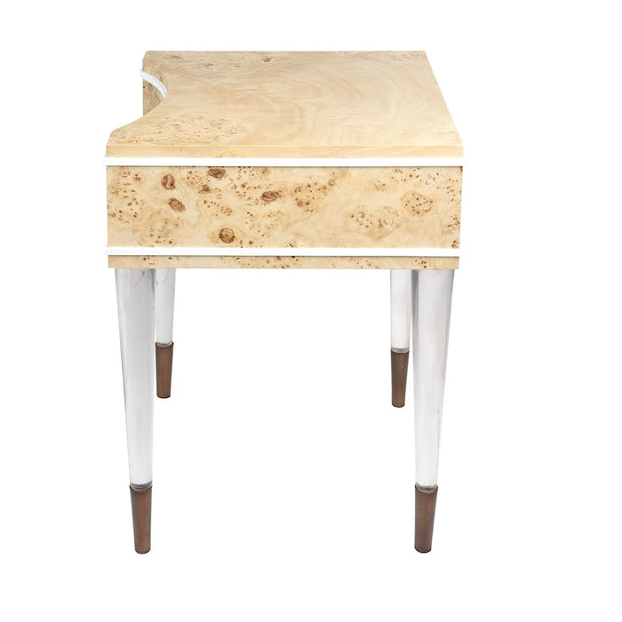 Elk Signature Rogers Accent Table, Drawer Bleached Burl